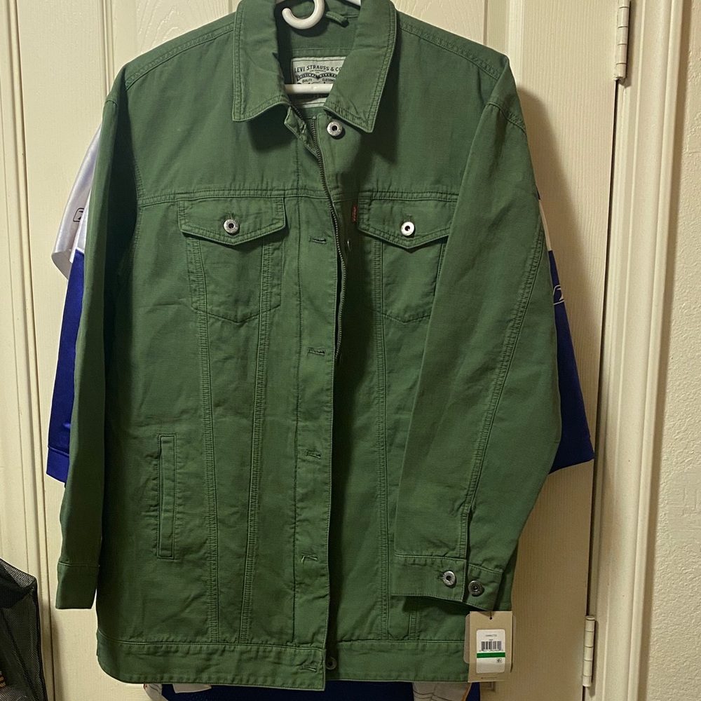 Levi's Olive Green Midweight Full Zip Button Front New with Tags